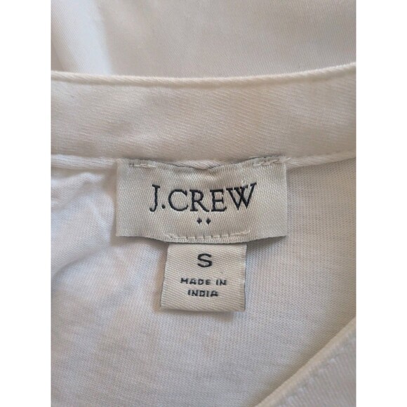 J. Crew Top Womens S Long Sleeve Eyelet Ruffle Cotton Pullover Blue Peasant New - Picture 4 of 13